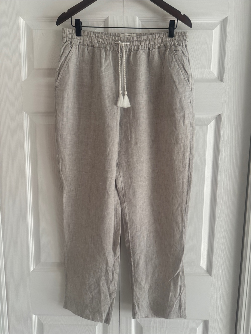 Nicole Miller Tan 100% Linen Pants - Size Medium